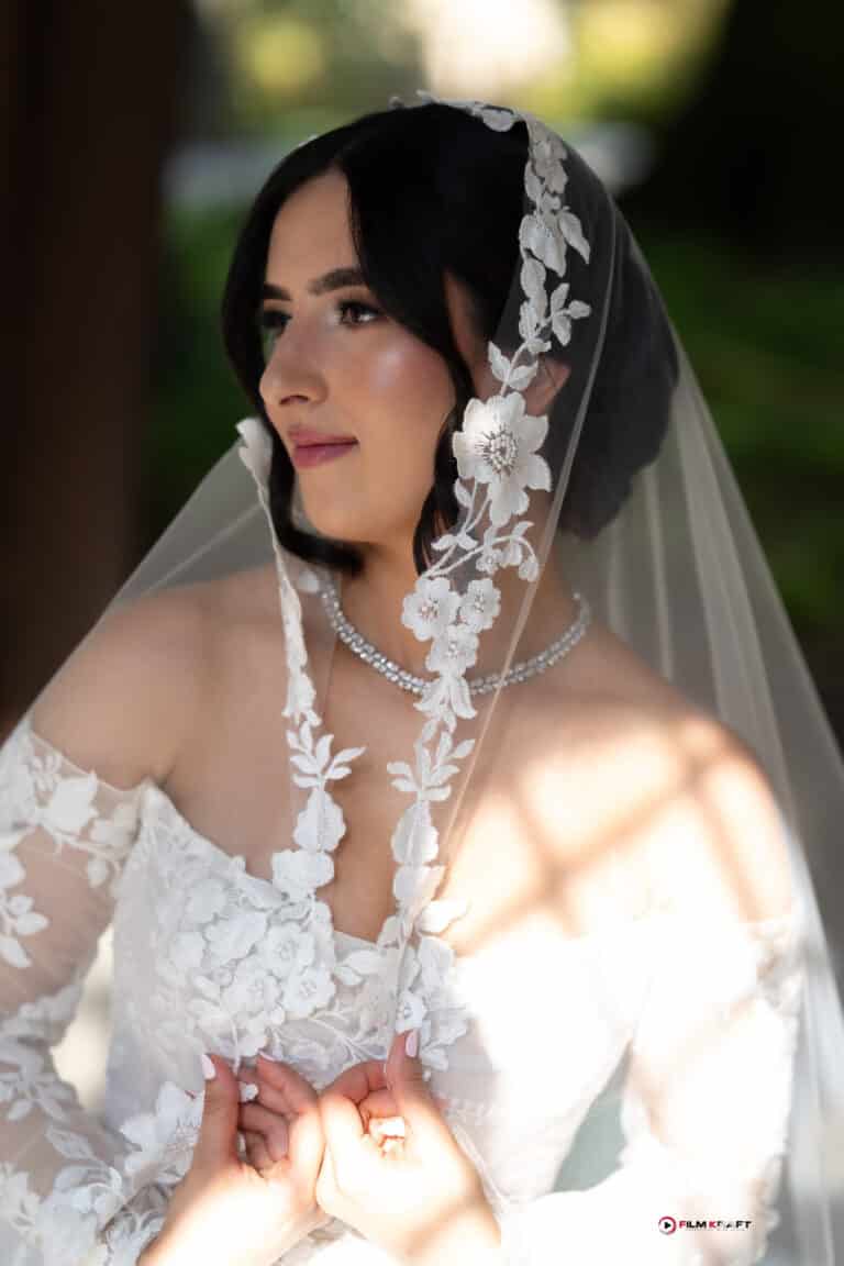 Bride Portrait with Floral Lace Veil – FilmKraft Production
